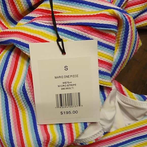 Onia Marie one piece micro striped swim suit - Picture 9 of 12